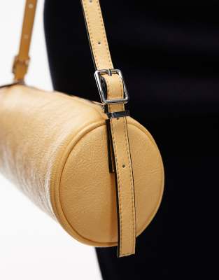 Topshop Sari barrel shoulder bag in buttermilk yellow