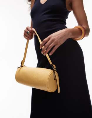 Topshop Sari barrel shoulder bag in buttermilk yellow