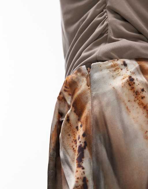 Topshop sarong mini skirt in mineral print, 2 of 5
