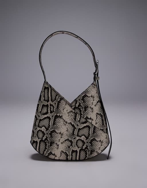 Topshop - Sascha - Skuldertaske med V-design og slangeprint, 4 af 4