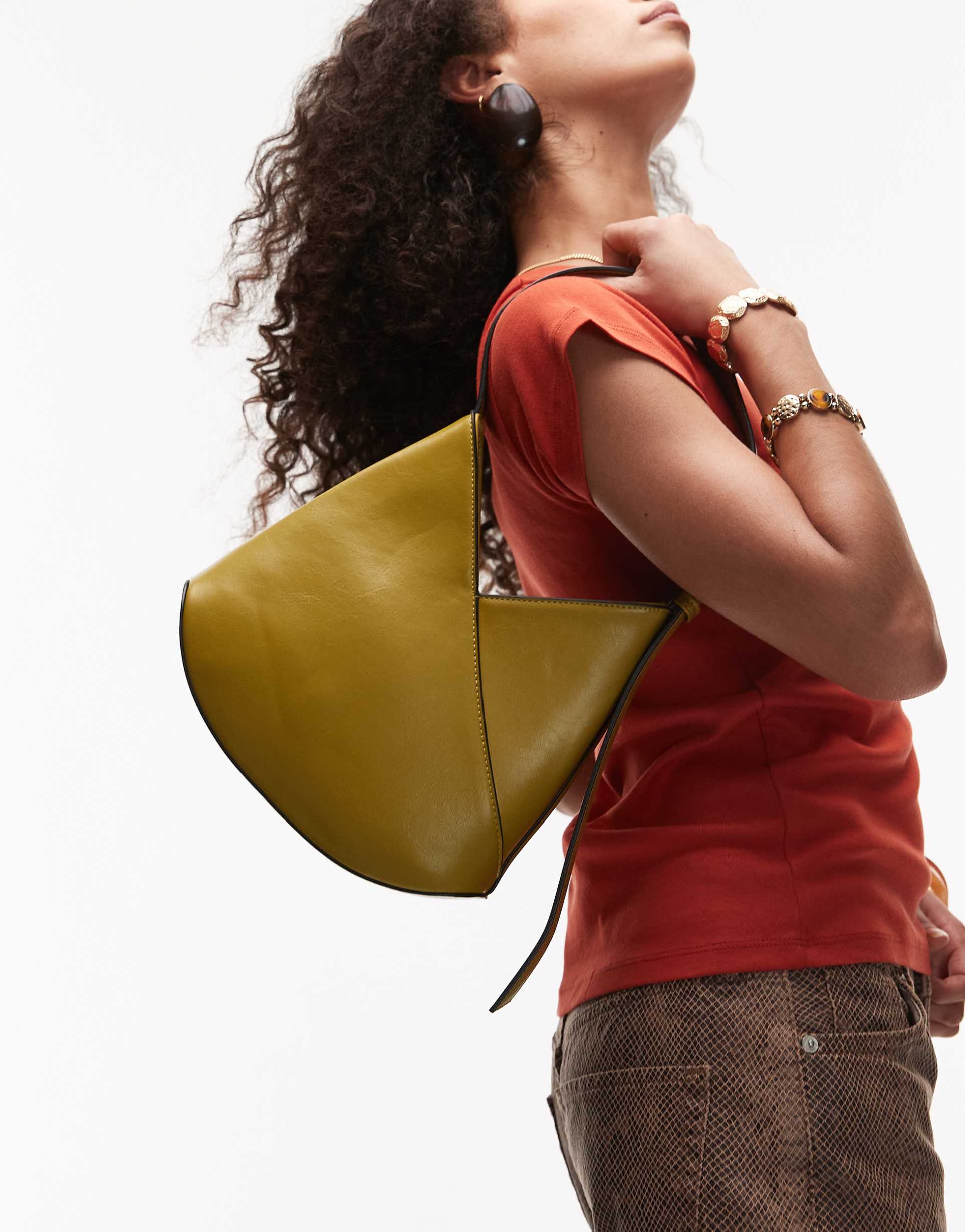 topshop sascha v shoulder bag in green