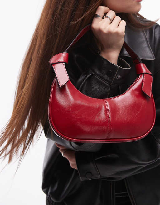 Topshop – Sasha – Czerwona torebka na ramię z ozdobnym węzłem
