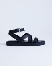 Topshop Sasha strappy flat sandal in black