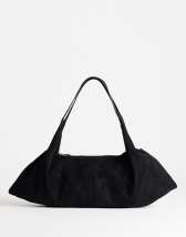 Topshop Saskia large suedette shoulder bag in black