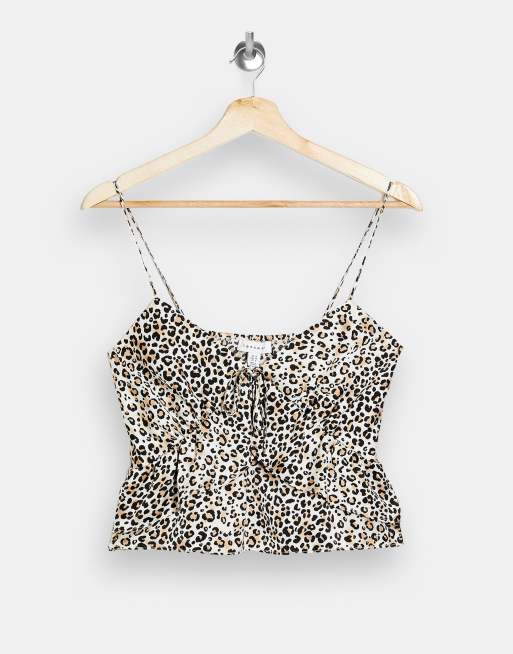 Topshop - Satijnen blouse met ruches in naturel luipaardprint, 4 van 4