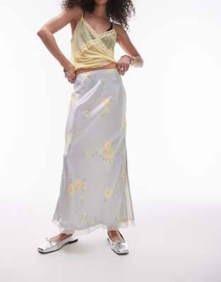 Satijnen midirok met hoge taille door Tom Tailor