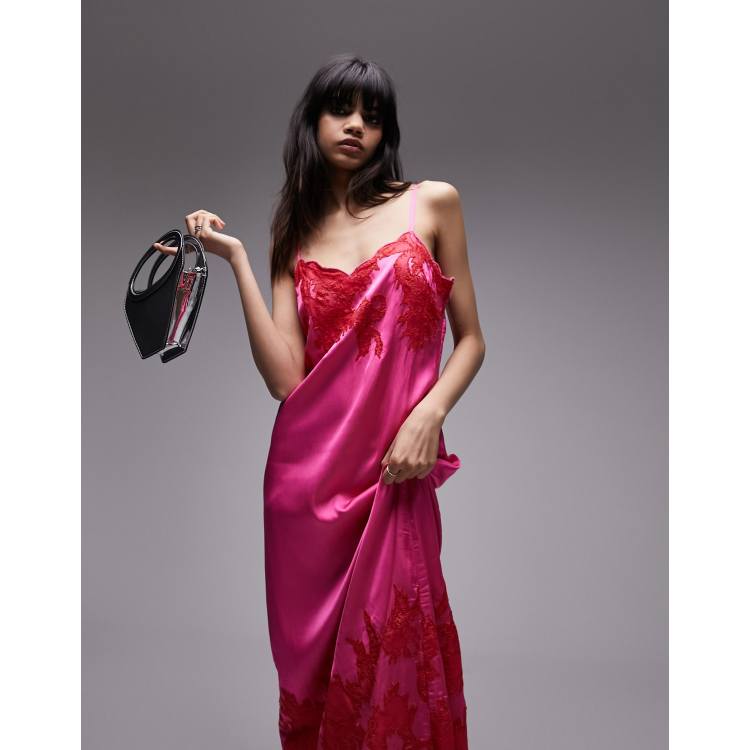 Long satin camisole dress - Studio · Red · Smart / Dresses And Jumpsuits