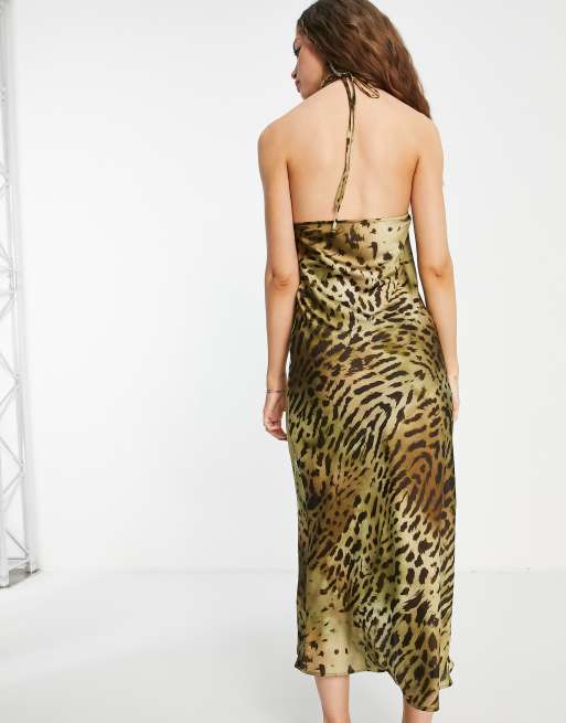 Topshop leopard clearance print slip dress