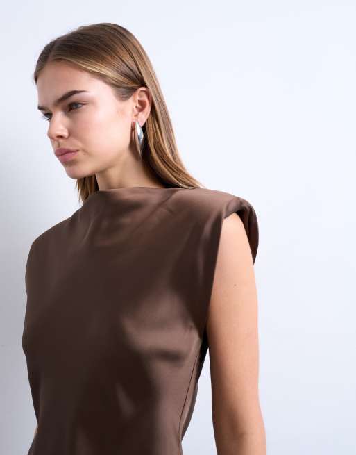 Combinaison Topshop En Satin - Épaules Nues - Taille UK 10 - Neuve Avec étiquettes