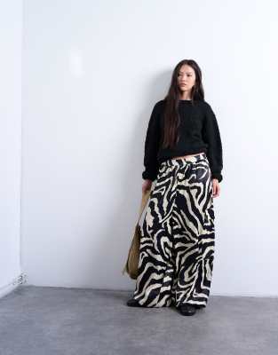 Topshop Satin Balloon Pants In Multi