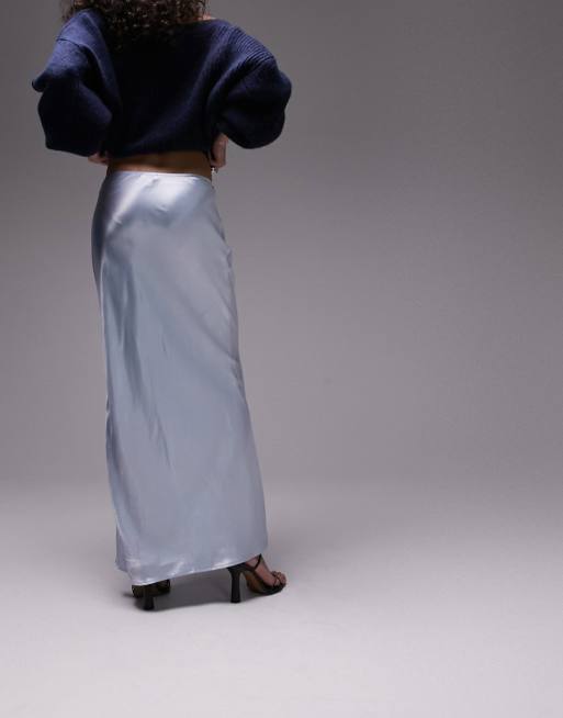 Light blue hotsell skirt silk