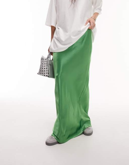 Topshop green 2025 maxi skirt