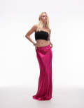 [Topshop] Topshop satin bias maxi skirt in pink 6 PINK