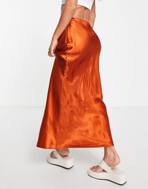 Topshop slip hotsell skirt rust