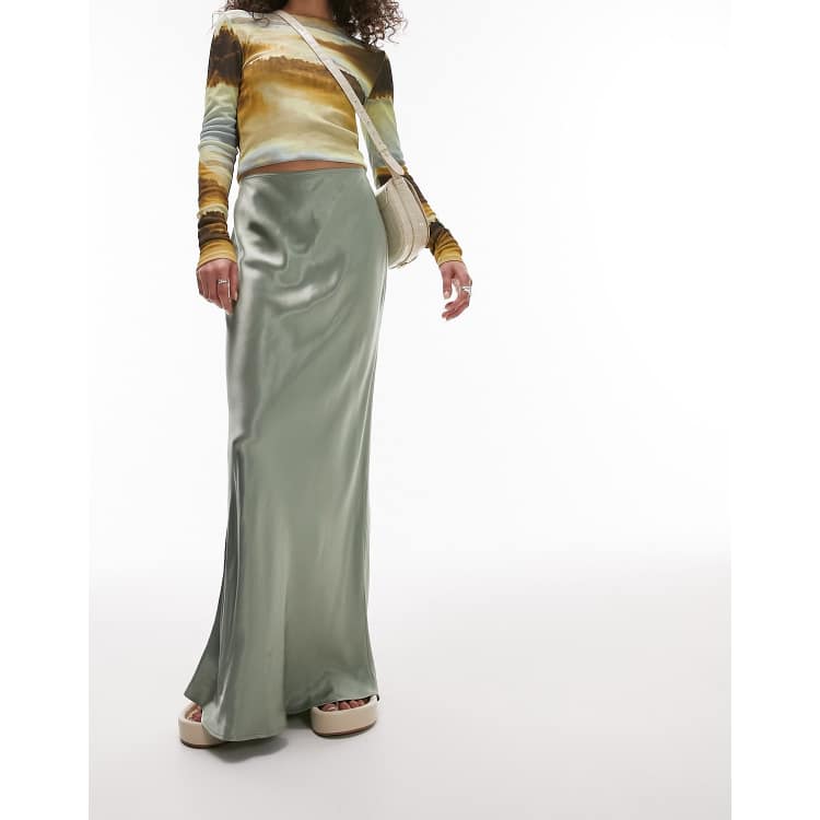 Satin maxi skirt on sale xl