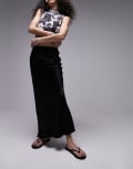 [Topshop] Topshop satin bias midi skirt in black 6 BLACK