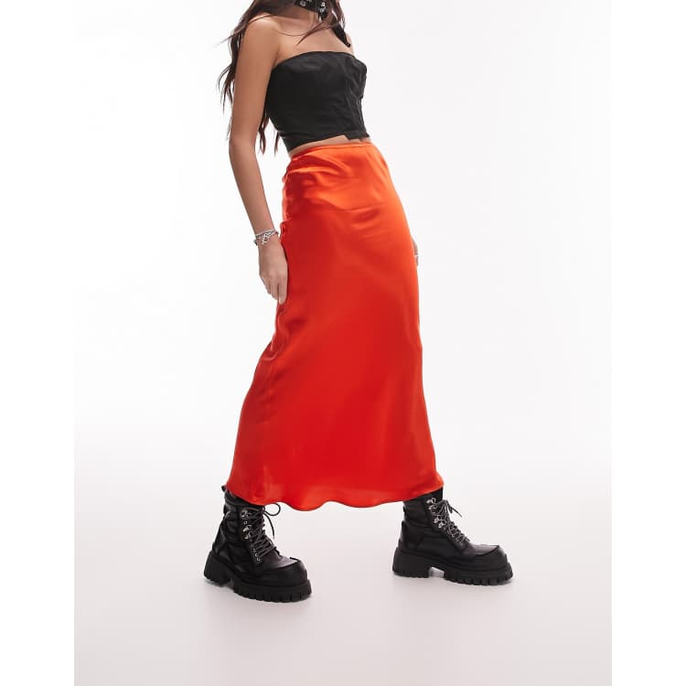 Topshop satin 2024 midi skirt review