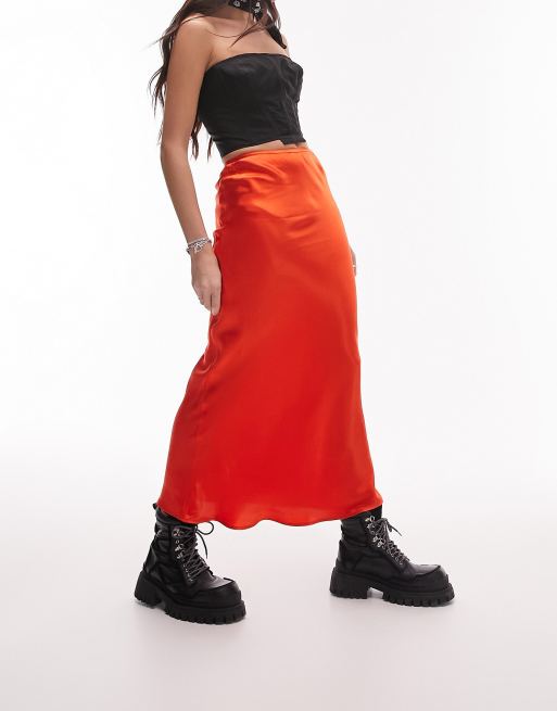 Satin bias midi outlet skirt topshop