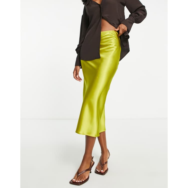 Topshop satin 2025 skirt yellow