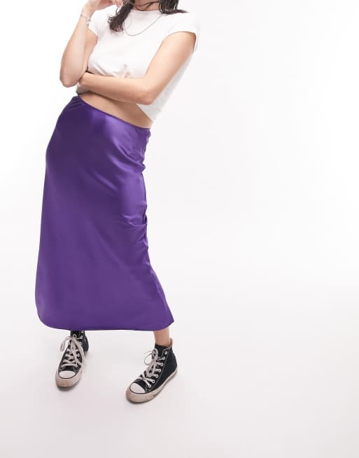 Topshop purple best sale denim skirt