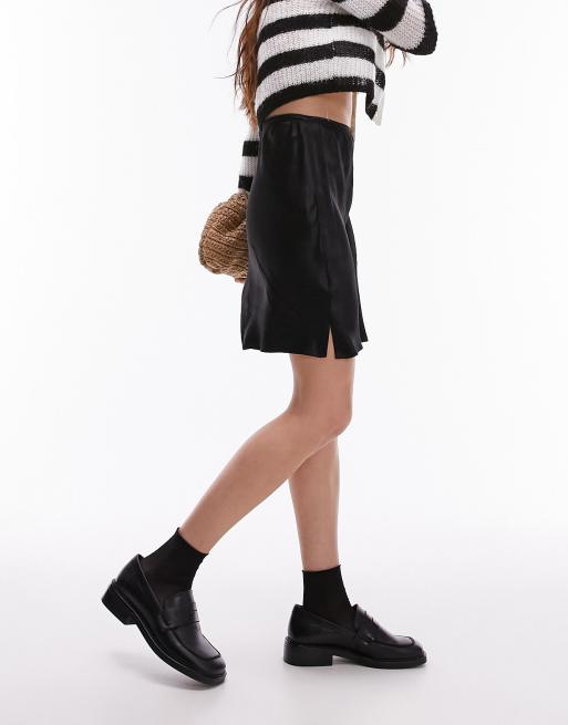 Topshop satin 2025 bias mini skirt