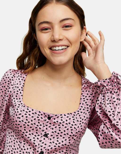 topshop heart blouse