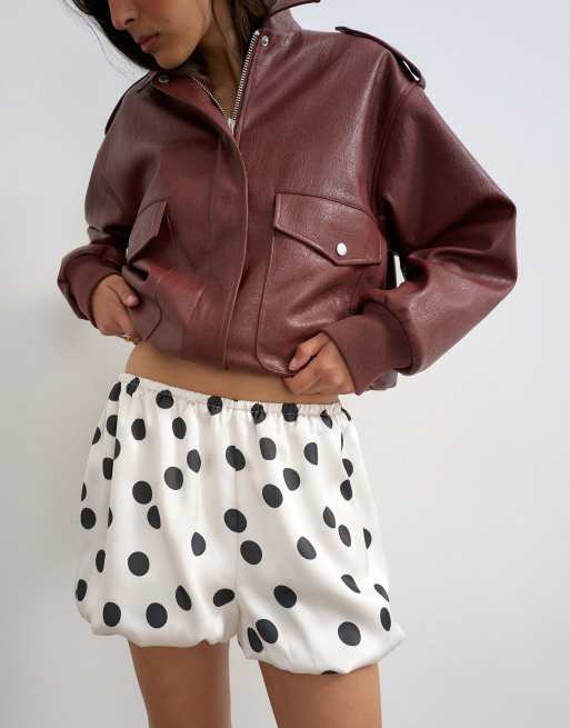 Topshop satin bubble short in polka dot, 2 of 5