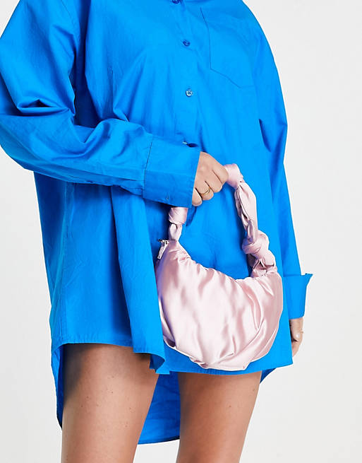 Gcds Satin Handbag in Light Pink Womens Bags Bucket bags and bucket purses Pink 