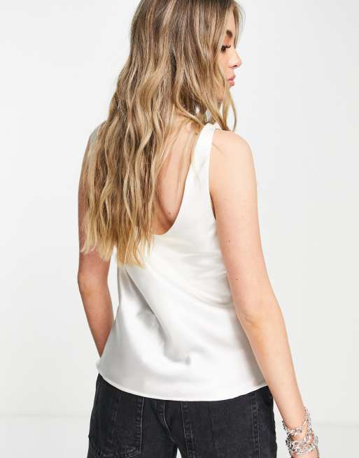 Topshop – Satin-Camisole in Elfenbein mit U-Ausschnitt , 3 von 4