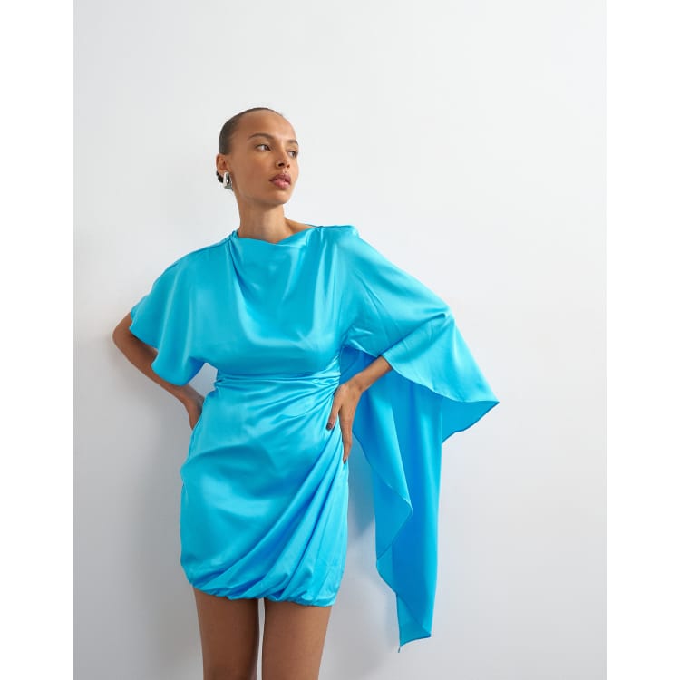 electric blue satin dress Women's Skirts Ziggy Satin Mini Skirt Electric Blue S by Selfie Leslie Clearance