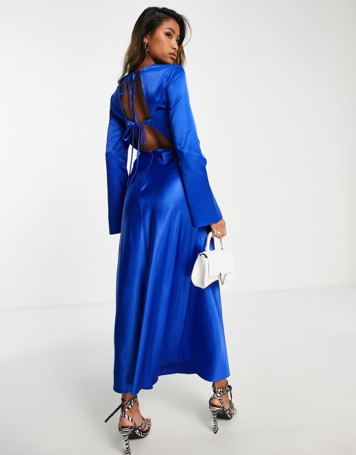 Topshop blue hot sale silk dress