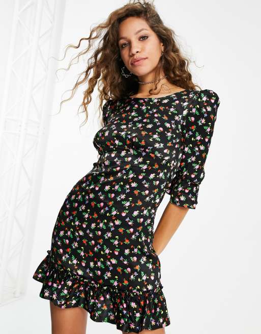 Topshop satin ditsy print print tea mini dress | ASOS