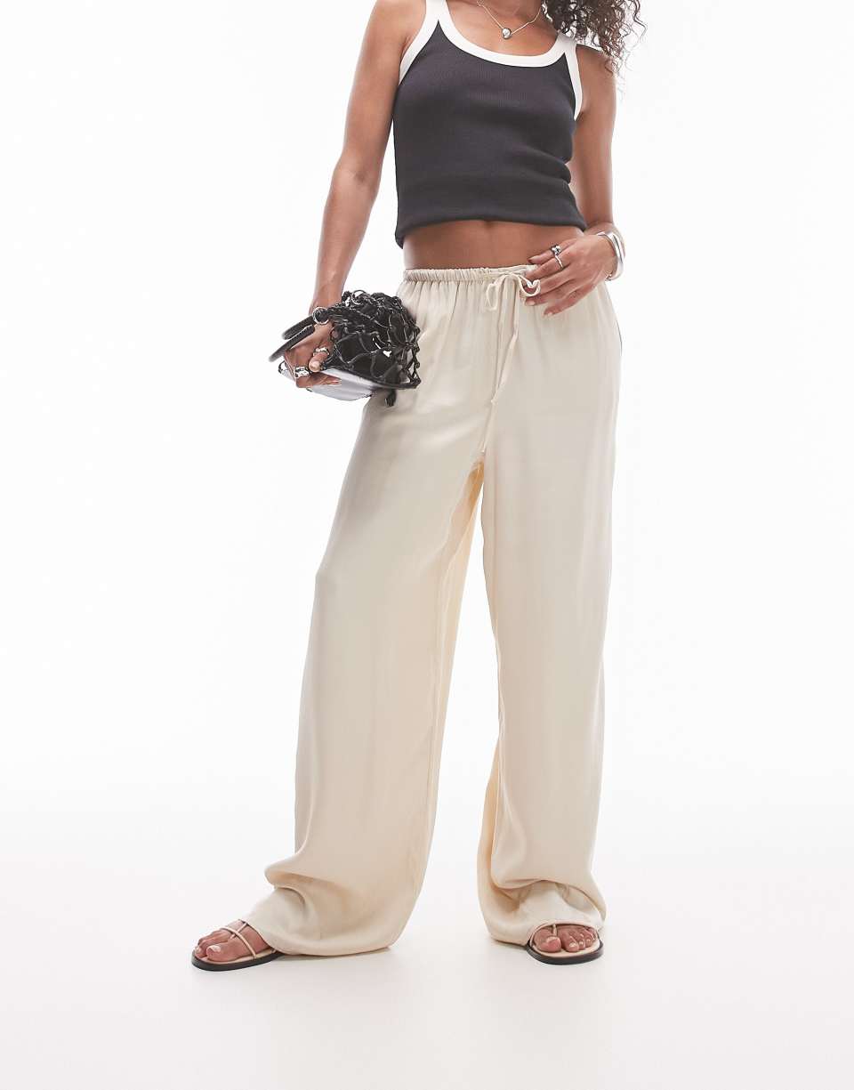 Satin drawcord trousers