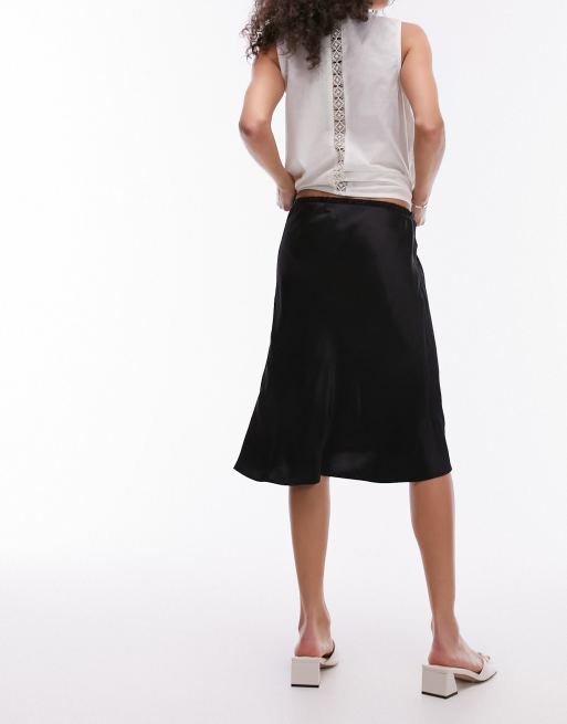 Midi A-Line Skirt with Drawstring