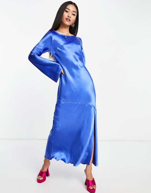 Topshop blue outlet satin dress