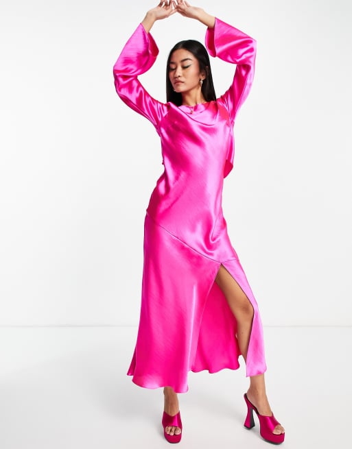 Topshop pink midi clearance dress