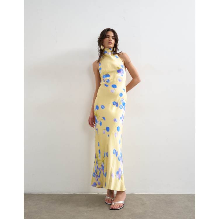 topshop hibiscus halter midi dress Topshop - Satin Full Neck Halter Midi Dress - Women - Viscose - 8 US
