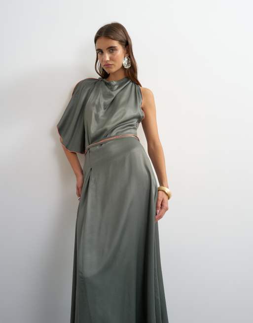 topshop cowl neck satin midi dress Topshop Cowl Neck Satin Midi Dress In Red - 55% Off