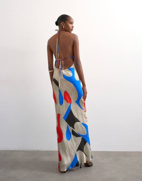 white christmas dresses Rent Asos Edition Embellished Split Front Maxi Dress In Ice Blue