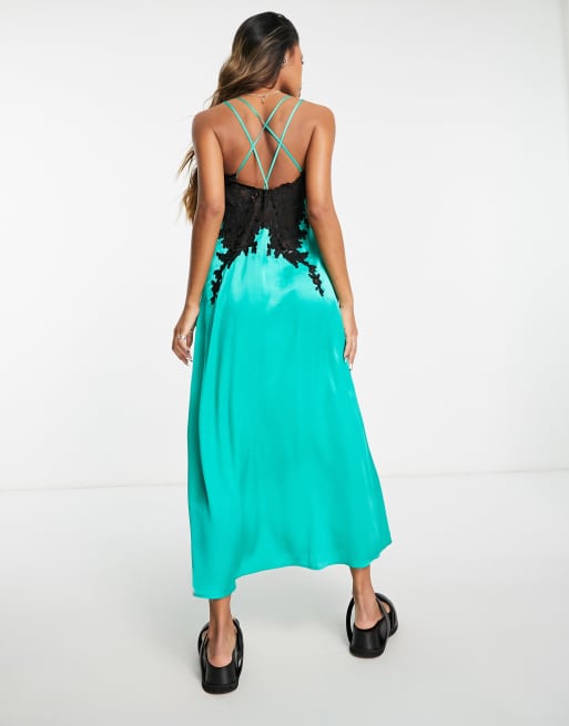 green emerald velvet dress Silk slip dress