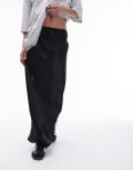 [Topshop] Topshop satin maxi skirt in black 12 black