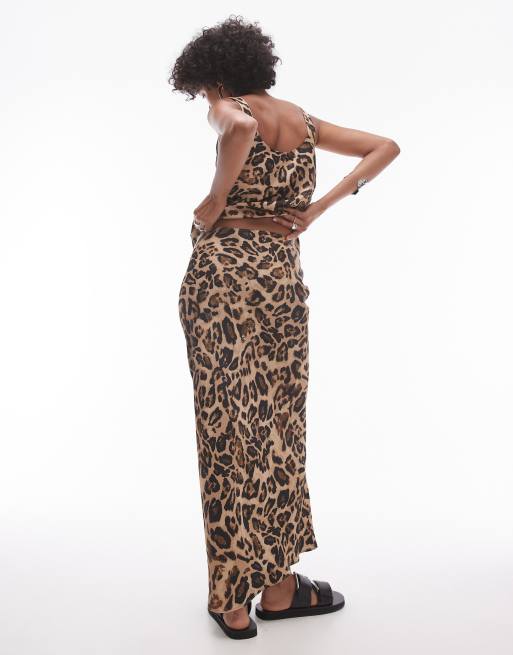 Topshop petite brown leopard maxi skirt new arrivals