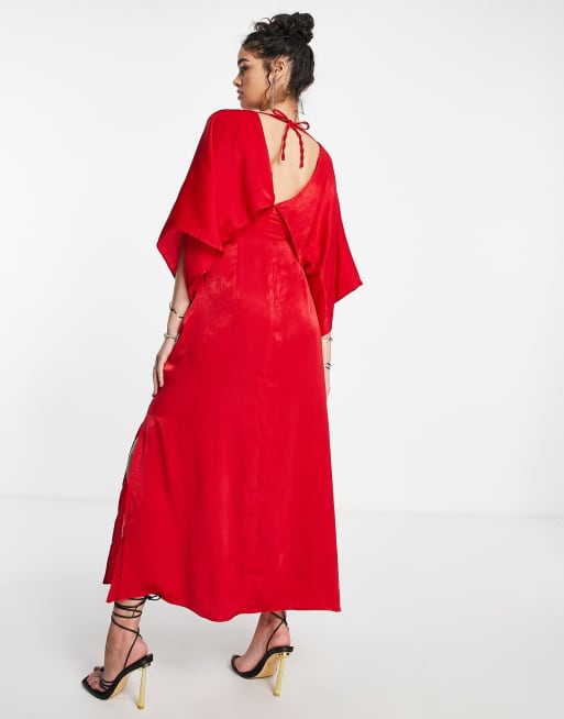 Topshop red sale silk dress