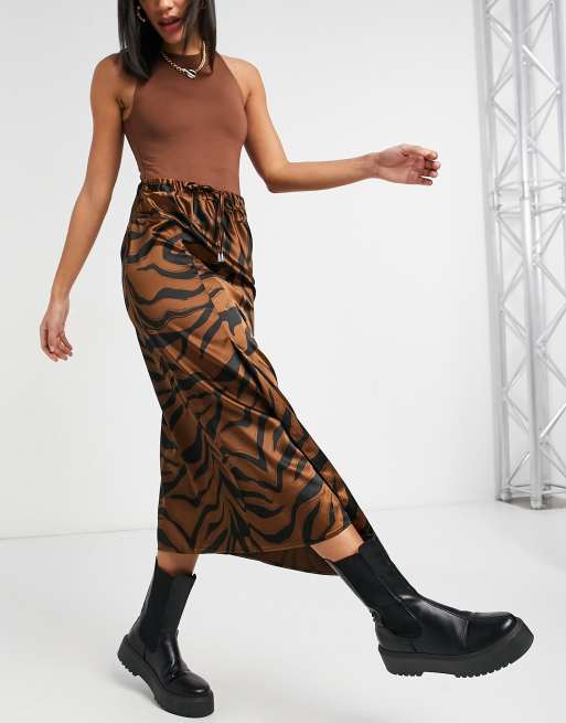 Animal print outlet midi skirt asos