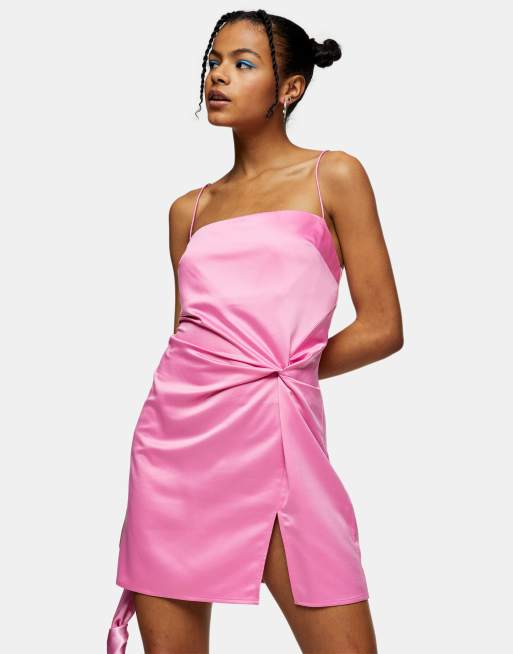 Topshop pink sales satin dress