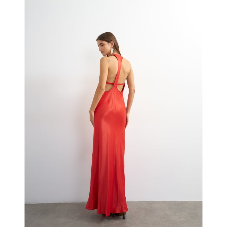 red satin topshop dress Mini Dress Topshop Red Silk Dress Kylie Silk Satin Red Mini Dress Sleek,  Real Silk, '90s