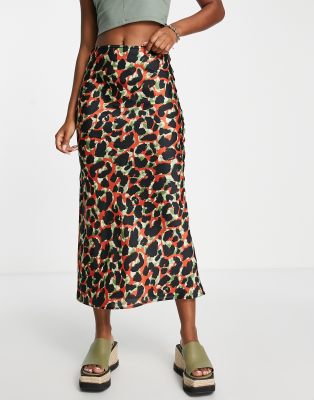 red leopard print skirt topshop