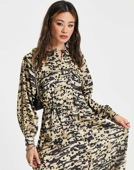 Animal print shirt store dress topshop