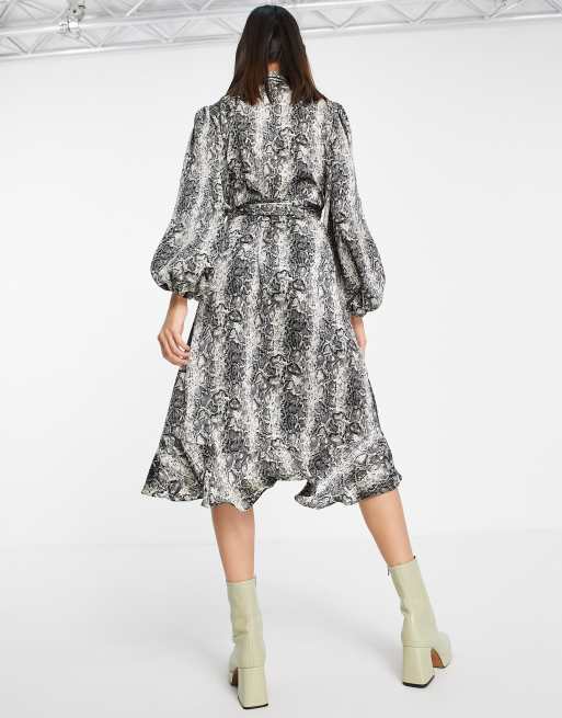 Topshop snake 2025 print shirt dress