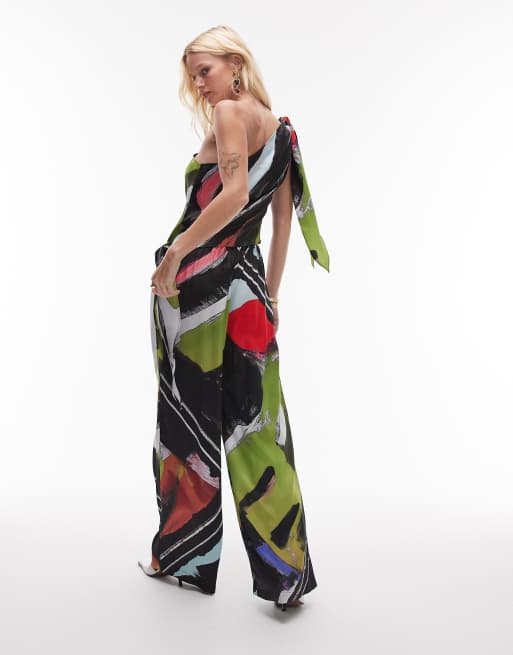 Topshop satin wide leg pants in scarf print, 5 of 5